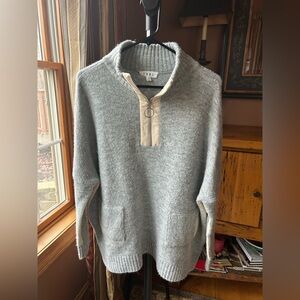 THML Pullover Quarter Zip Sweater gray size S